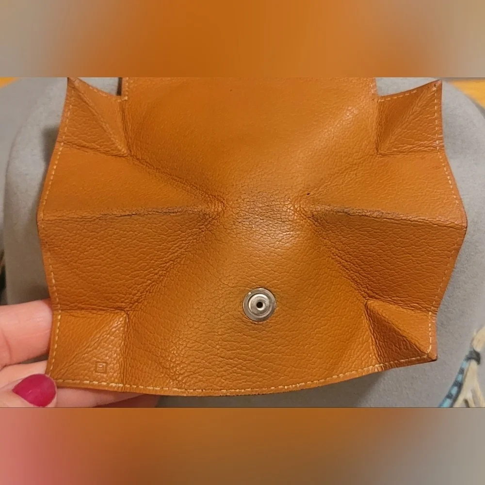 Authentic Hermes coin case le Van Cattle Leather Serie brown Sellier